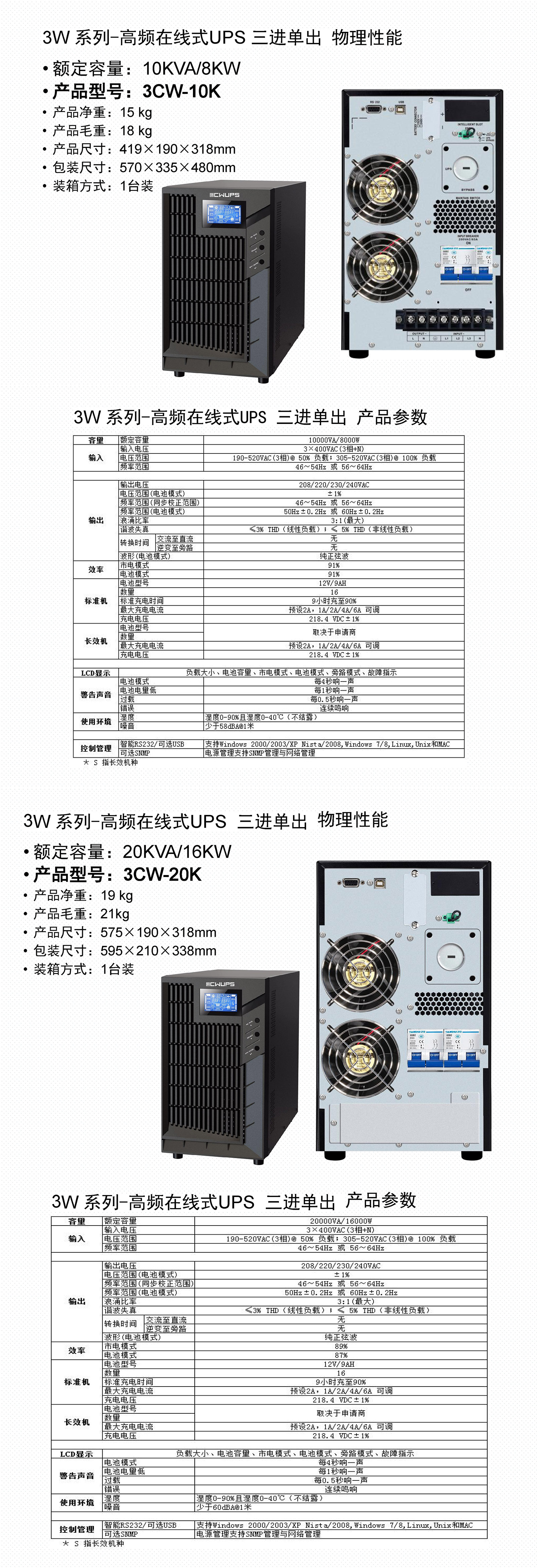 3W系列-高频在线式UPS不间断电源