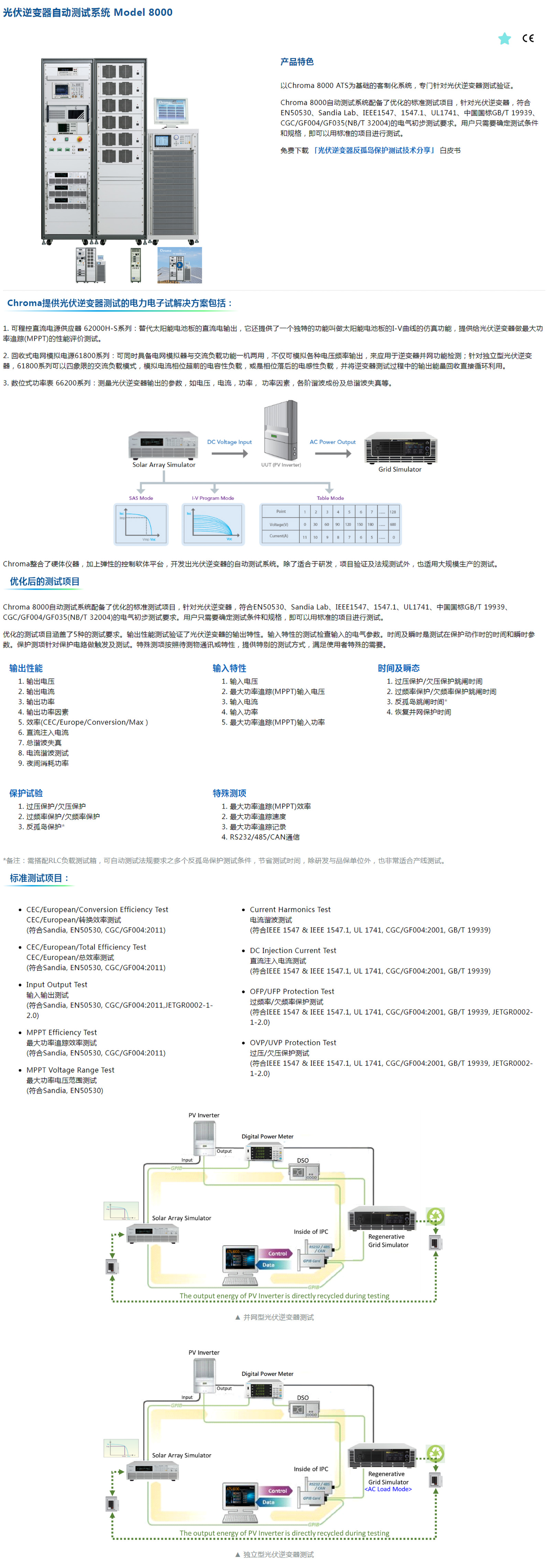 光伏逆变器自动测试系统Model 8000