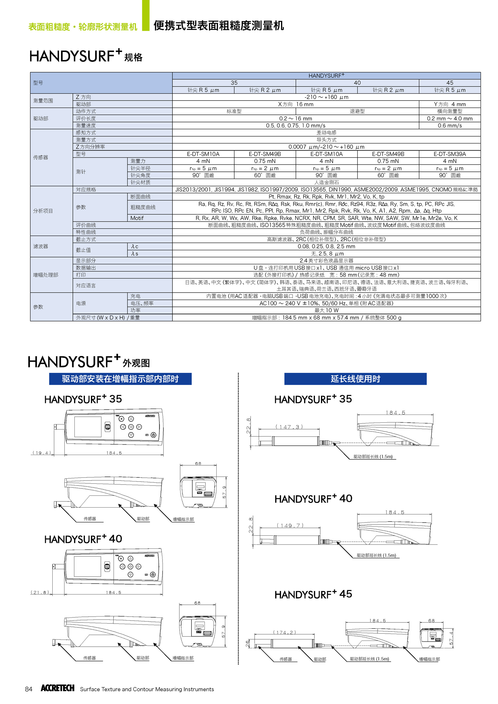 便携式型表面粗糙度测量机HANDYSURF+ 5